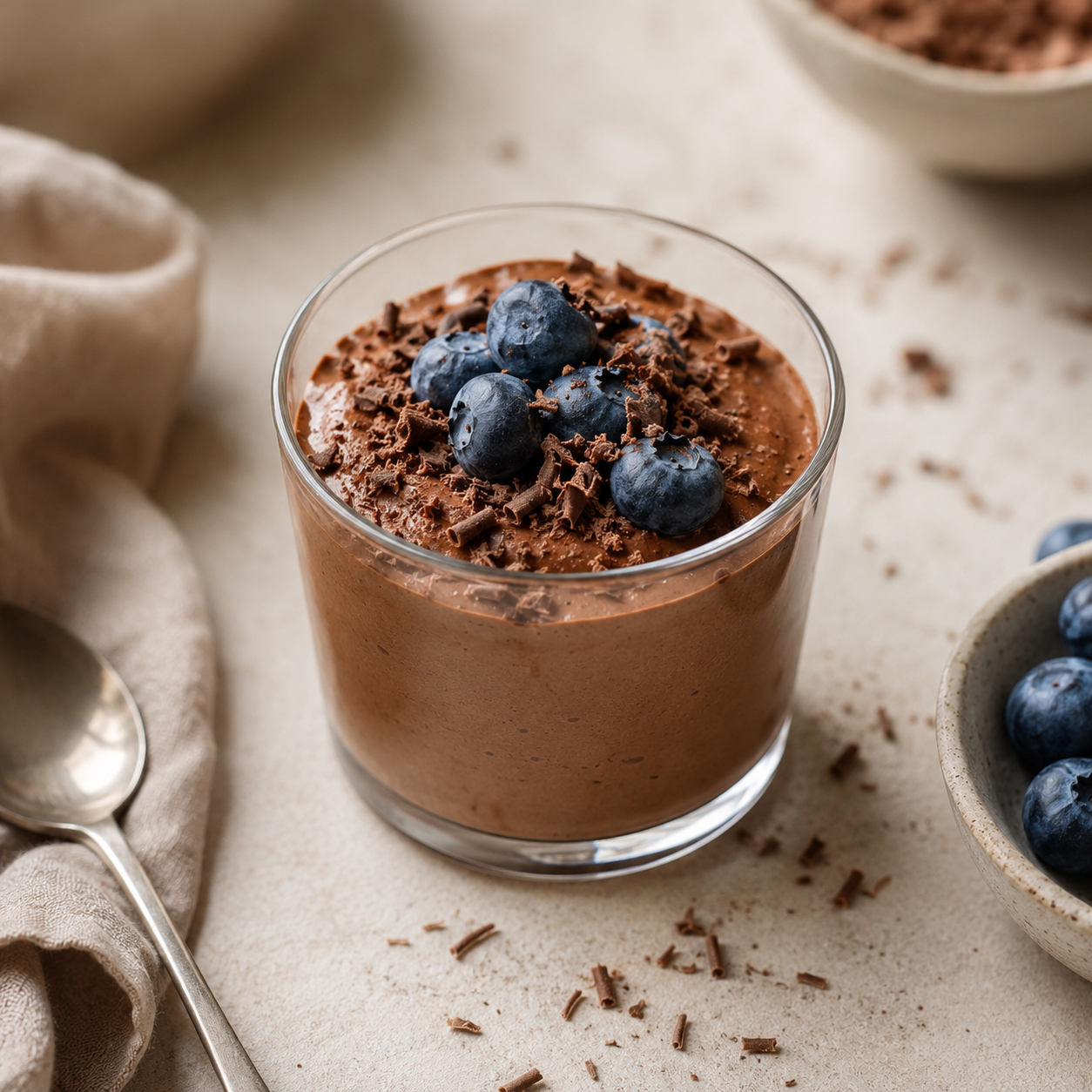 Mousse de chocolate sin azúcar