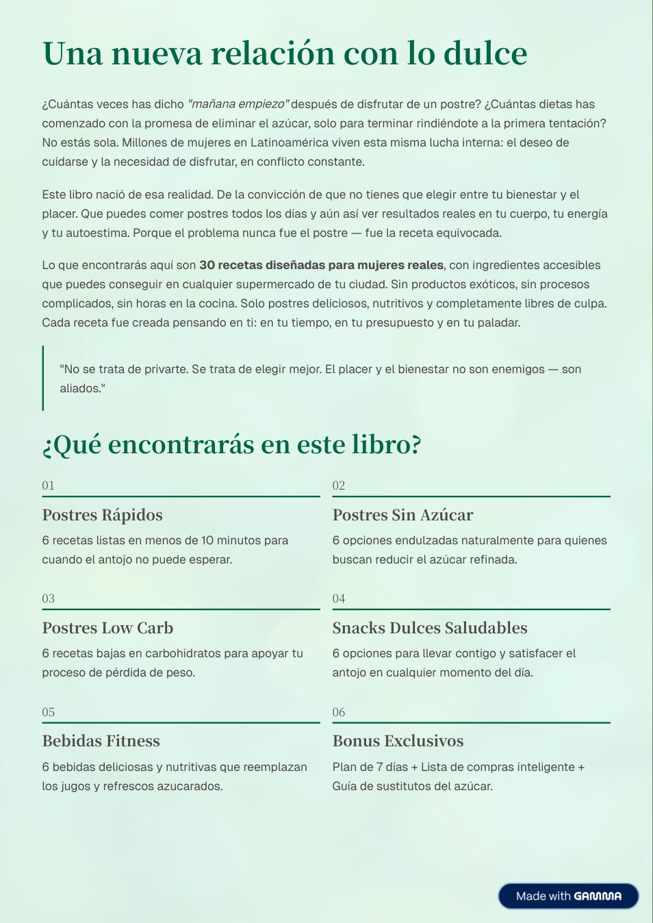 Página: Una nueva relación con lo dulce
