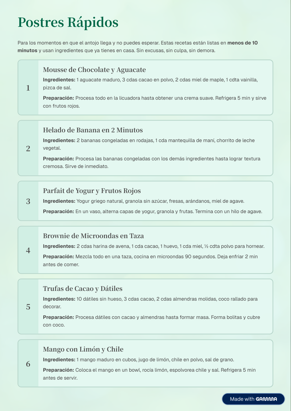 Página: Postres Rápidos